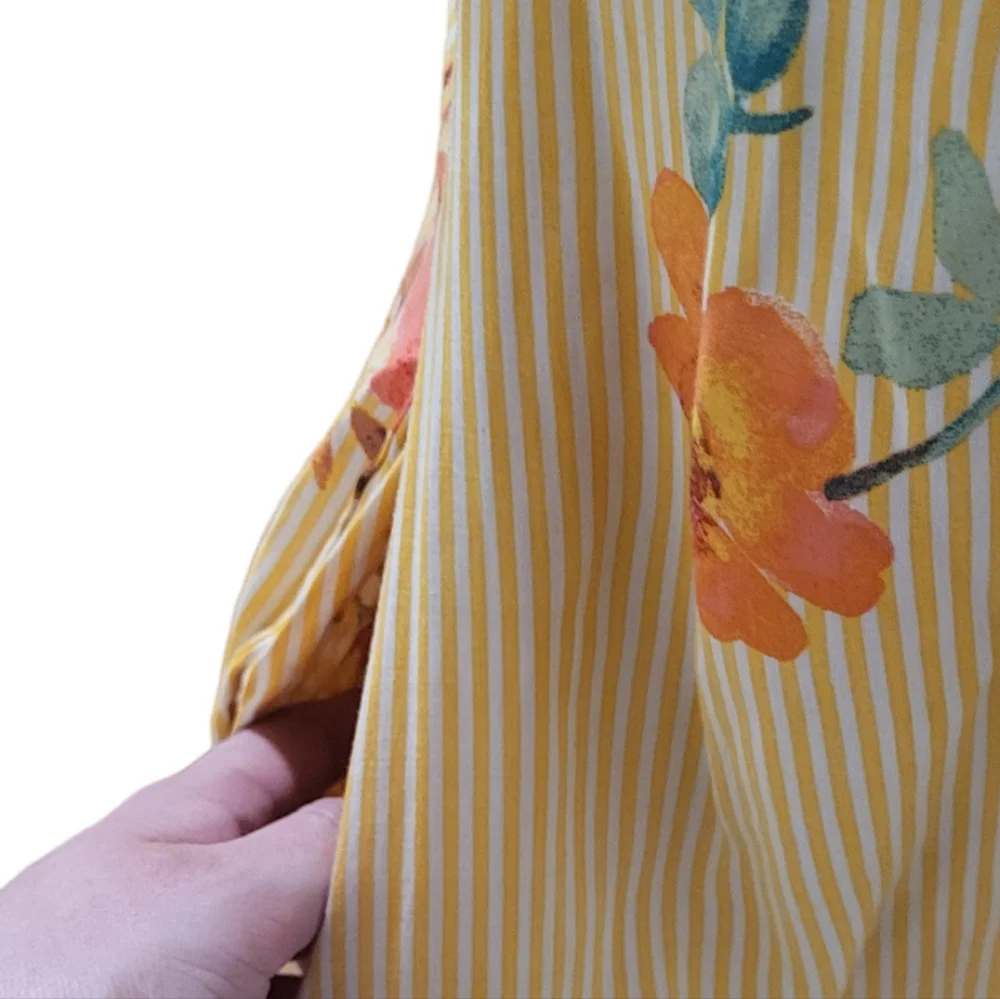 Nwt Free People yellow floral sun dress with pockets, removable straps, size L - Picture 4 of 5
